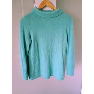 Talbots Pure Cashmere sweater light blue teal soft quiet Luxury coastal Grandma